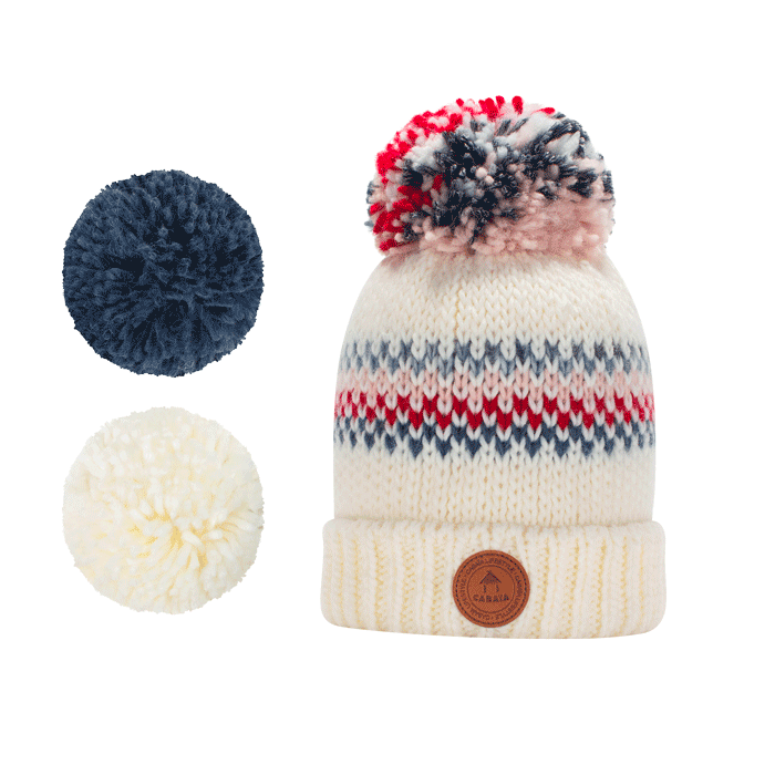 Bonnet Bamboo Cream x Rouge - Polaire - Cabaia - - Cabaia