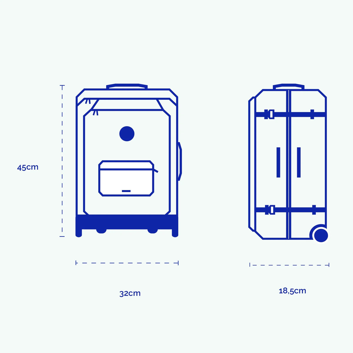 Valise souple 2 roues XS Cagliari